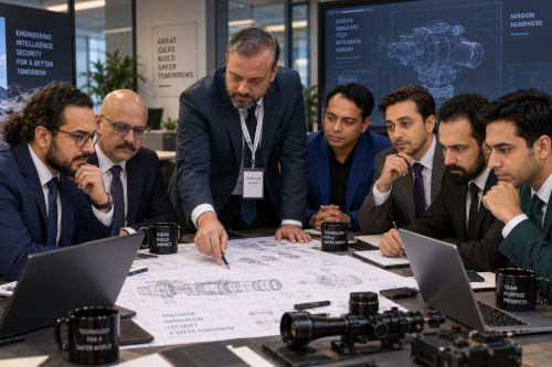 Blackstone Tactical engineering team reviewing an unmanned aerial platform