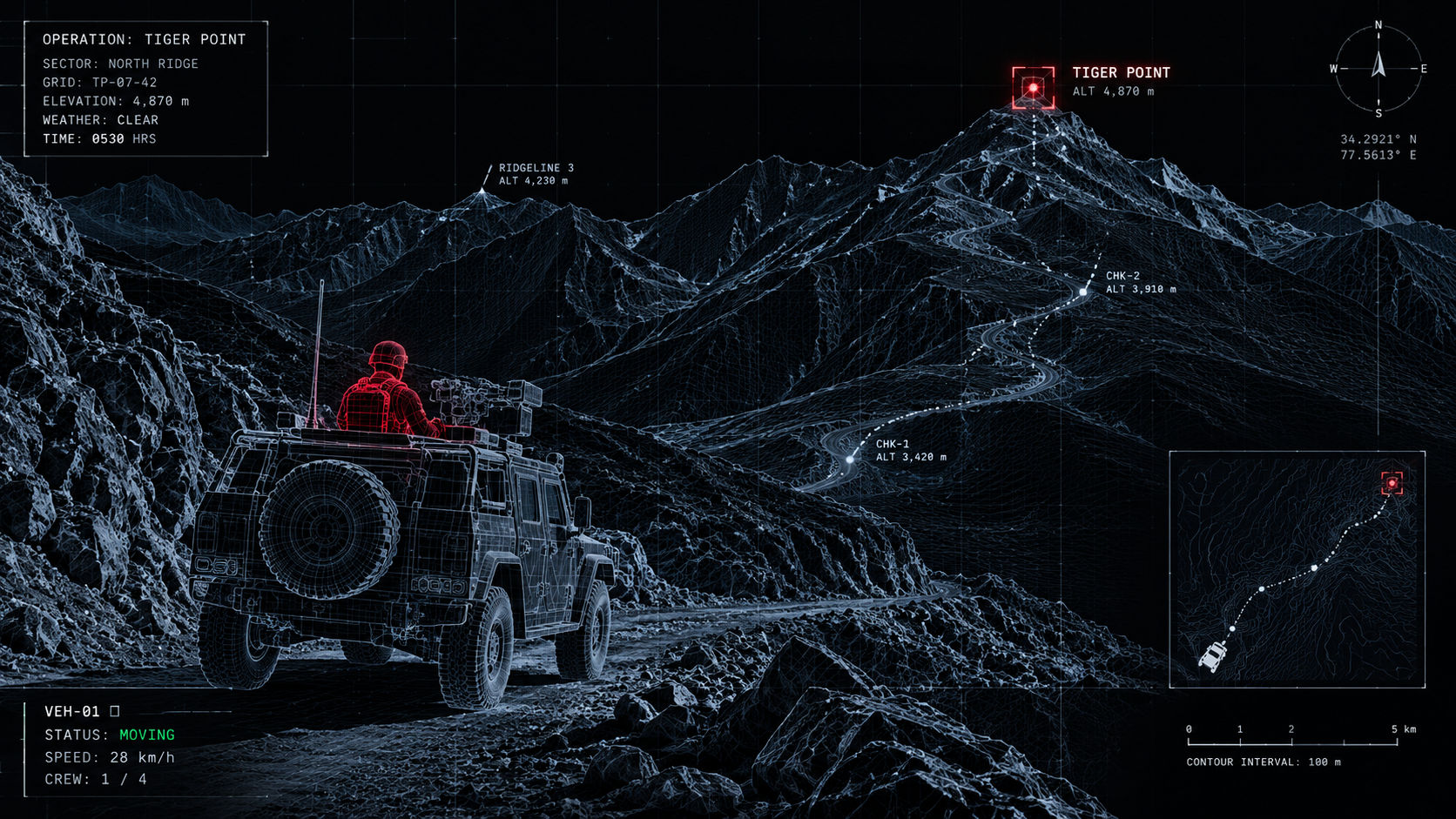 AI-assisted target acquisition over tactical terrain
